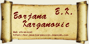 Borjana Karganović vizit kartica